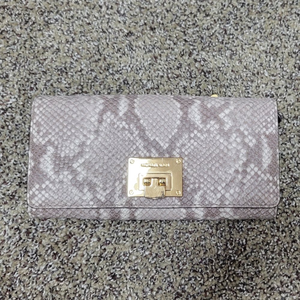 Michael Kors grey snake print wallet